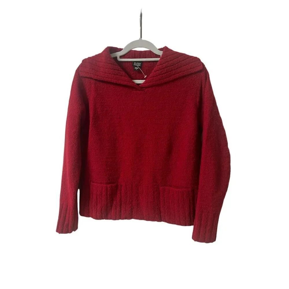 Eileen Fisher pullover collared wool sweater sz Small